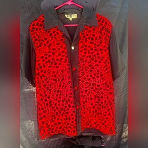Retro rockabilly mens casion leopard shirt